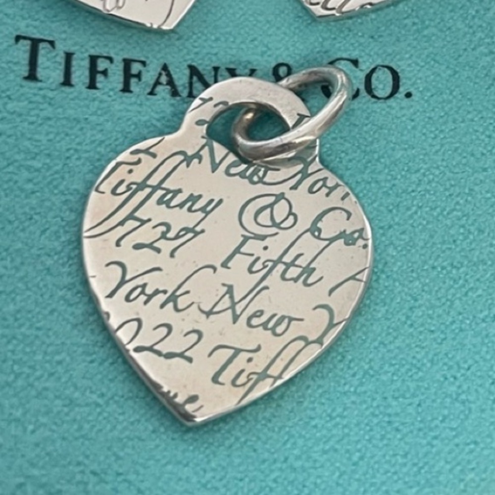 Tiffany & Co Blue Enamel Notes Heart Tag